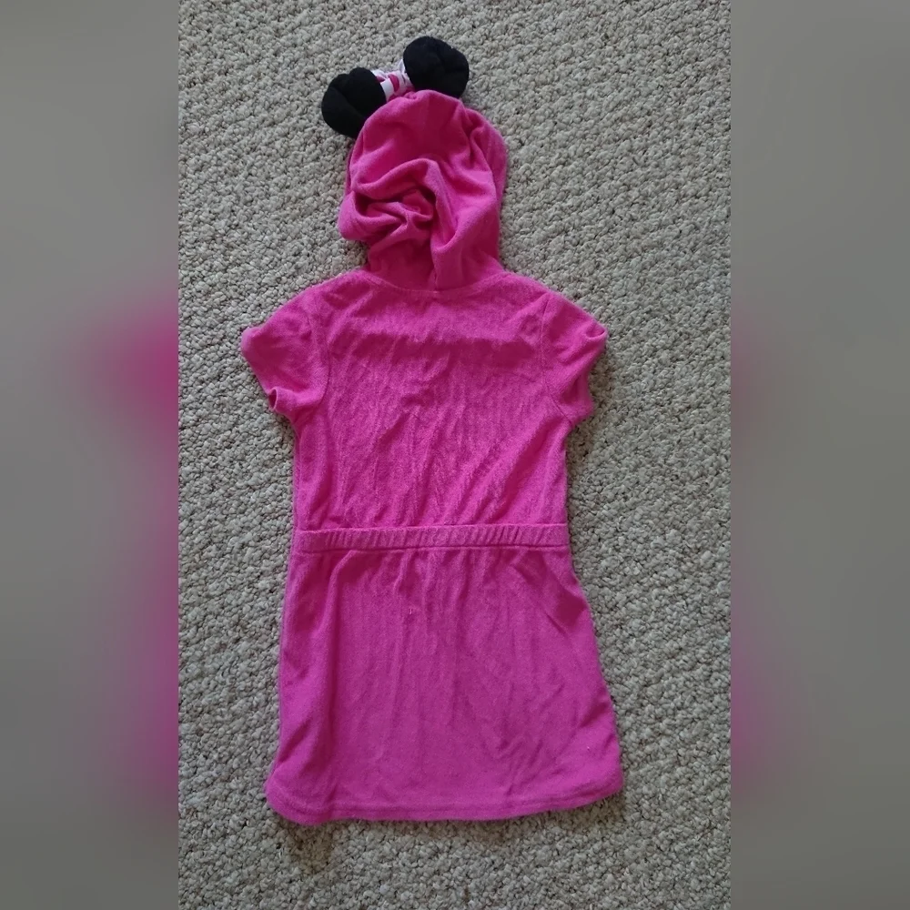Disney Minnie Mouse Hooded Terry Swimsuit Cover-Up with Ears Zip-Up Robe SIZE 3T